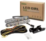 Денні ходові вогні універсальні світлодіодні фари ДХВ з біжучим поворотом DRL Led Білий Жовтий - Зображення 3