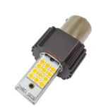 Світлодіодна лампа з цоколем 1 156 BA15s P21W 24 SMD 3030 12-24V Жовта з обманкою - Зображення 3
