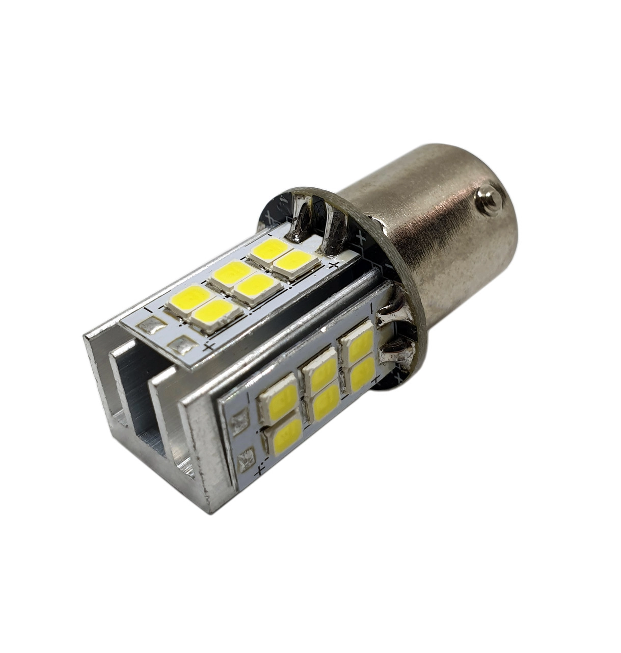 3287515739_svitlodiodna-lampa-z Світлодіодна лампа з цоколем 1156 BA15s P21W 24SMD 2835 12V Білий з резистором - Зображення 1
