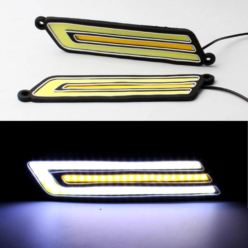 3289429891_gnuchki-denni-hodovi Гнучкі денні ходові вогні, світлодіодні DRL Білий Жовтий (комплект 2шт) - Зображення 1