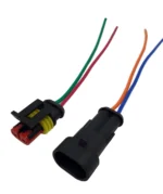 Роз'єм герметичний 2 контакту тато + мама з проводами