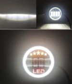 Світлодіодна противотуманная балка, додаткова фара Led кругла 11 см з ангельськими глазками - Зображення 6