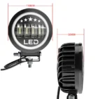 Світлодіодна противотуманная балка, додаткова фара Led кругла 11 см з ангельськими глазками - Зображення 2