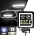 Світлодіодна противотуманная балка, додаткова фара Led квадратна з ангельськими глазками - Зображення 2