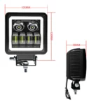 Світлодіодна противотуманная балка, додаткова фара Led квадратна з ангельськими глазками - Зображення 4