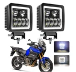 Світлодіодна противотуманная балка, додаткова фара Led квадратна з ангельськими глазками - Зображення 3