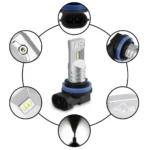 Автомобільна світлодіодна лампа з цоколем H11 12-24V LUXEON-ZES Біла - Зображення 5