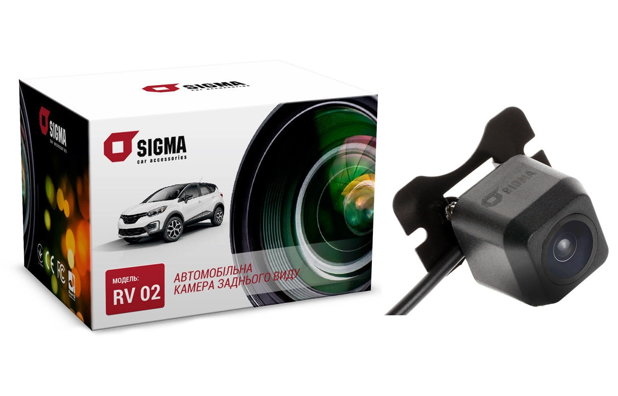 3311987501_kamera-zadnogo-vidu Камера заднього виду Sigma RV-02 квадрат універсальна з монтажем - Зображення 1