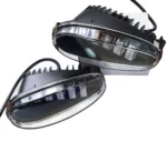 Двоколірні Led ПТФ протитуманні фари Daewoo Lanos Sens. Діодні ПТФ 5 лінз 50W. Скло знімне. МЕТАЛ - Зображення 2