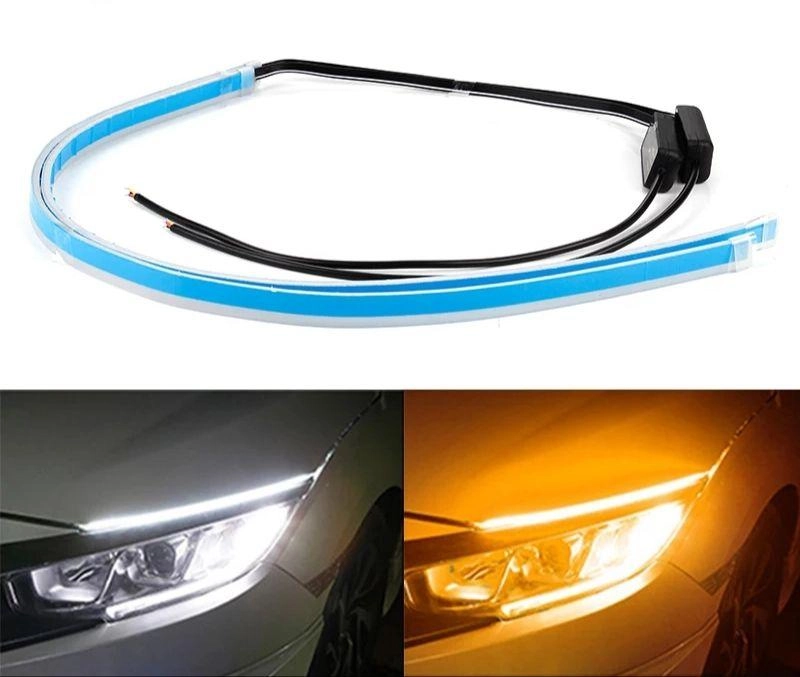 3331338617_gnuchki-denni-hodovi Гнучкі денні ходові вогні ДХО - вії. LED DRL з функцією покажчика повороту, що біжать. 30см - Зображення 1