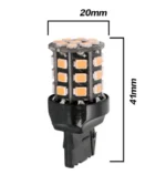 Світлодіодна лампа 7440 T20 W21W W3x16d 33 SMD 2835 12V з обманкою Жовта - Зображення 2
