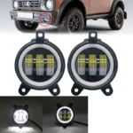 Світлодіодна противотуманная балка, фара Led ВАЗ, Priora, Газель з ангельськими глазками ГАБАРИТ Білий