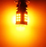 Світлодіодна лампа з цоколем 1156 BAU15s PY21W 32SMD 3030 12V Жовта з обманкою, зі зміщенням - Зображення 3