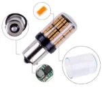 Світлодіодна лампа з цоколем 1156 BA15s P21W 144 SMD 3014 12V Жовтий - Зображення 6