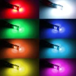 Світлодіодна лампа Т10 W5W габаритні вогні RGB Led різнокольорові, стробоскоп. З дистанційним керуванням - Зображення 5