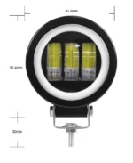 Світлодіодна протитуманна балка Led із СТГ 30W 3 лінзи з жовтим ангельським глазом - Зображення 5