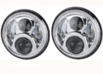 Універсальні світлодіодні led фари 7 дюймів Led DRL ДХО з Ангельським оком 60W Хром Метал ПРЕМІУМ якість - Зображення 4
