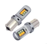 Двухцветная світлодіодна лампа Led з цоколем 1156 BA15s P21W 12SMD CREE 12V Білий Желтий з обманкою