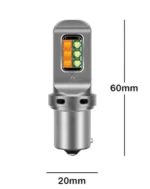 Світлодіодна лампа з цоколем 1156 BAU15s PY21W 12SMD CREE 12V Білий Желтий з обманкою, зі зміщенням - Зображення 2