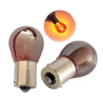 Автомобільна лампа з цоколем 1156 BAU15s PY21W S25 12V Chrome Amber Жёлтый со смещением