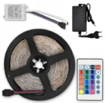 Світлодіодна стрічка 5050 SMD 12V Білий 5 метрів/бухта RGB у комплекті з пультом та блоком живлення 5м - Зображення 2