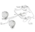 Комплект проводки, проводів з кнопкою та реле підключення світлодіодних фар, туманок, LED балок на два виходи - Зображення 3