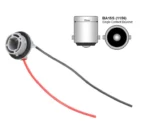 Патрон роз'єм цоколь під лампу P21W, S25, 1156, BA15s пластиковий із проводами. Одноконтактний патрон - Зображення 3