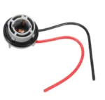 Патрон роз'єм цоколь під лампу P21W, S25, 1156, BA15s пластиковий із проводами. Одноконтактний патрон