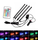 Світлодіодне декоративне підсвічування ніг з пультом RGB для салону автомобіля 4 панелі 18 SMD з пультом RGB