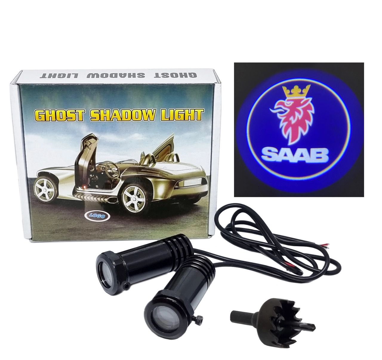 3660142845_svitlodiodne-pidsvichuvannya-logotipu Світлодіодне підсвічування логотипу в двері автомобіля SAAB - Зображення 1