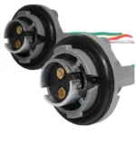 Патрон роз'єм цоколь під лампу P21/5W 1157 металевий із проводами. Двоконтактний патрон - Зображення 2