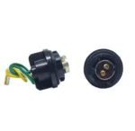 Патрон роз'єм цоколь під лампу P21/5W 1157 металевий із проводами. Двоконтактний патрон