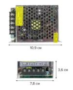 Автомобільний блок живлення AC DC 12V 10А розетковий з кнопкою - Зображення 2