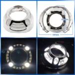 Маска для біксенонових Bi Led лінз 3" Panamera Led Style з блоками CREE ДХО габарит поворот Білий Жовтий 1 шт - Зображення 4