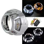 Маска для біксенонових Bi Led лінз 3" Panamera Led Style з блоками CREE ДХО габарит поворот Білий Жовтий 1 шт