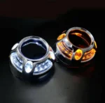 Маска для біксенонових Bi Led лінз 3" Panamera Led Style з блоками CREE ДХО габарит поворот Білий Жовтий 1 шт - Зображення 7