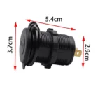 Автомобильное зарядное устройство два порта USB 12-24V врезная розетка, с вольтметром синяя подсветка - Зображення 5