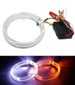 Світлодіодні ангельські очі Led кільця для маски 2,5 дюйма 80 мм 10-30V з розсіювачем Білий Жовтий