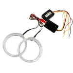 Світлодіодні ангельські очі Led кільця для маски 2,5 дюйма 80 мм 10-30V з розсіювачем Білий Жовтий - Зображення 2