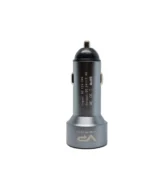 Автомобільний зарядний пристрій два порта USB 2,4А 5V 12-24V Вольтметр + Амперметр від прикурювача Сірий - Зображення 2