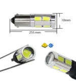 Автомобільна лампа LED з цоколем BAX9S H6W зміщення 150° 12-24V з обманкою Біла - Зображення 2