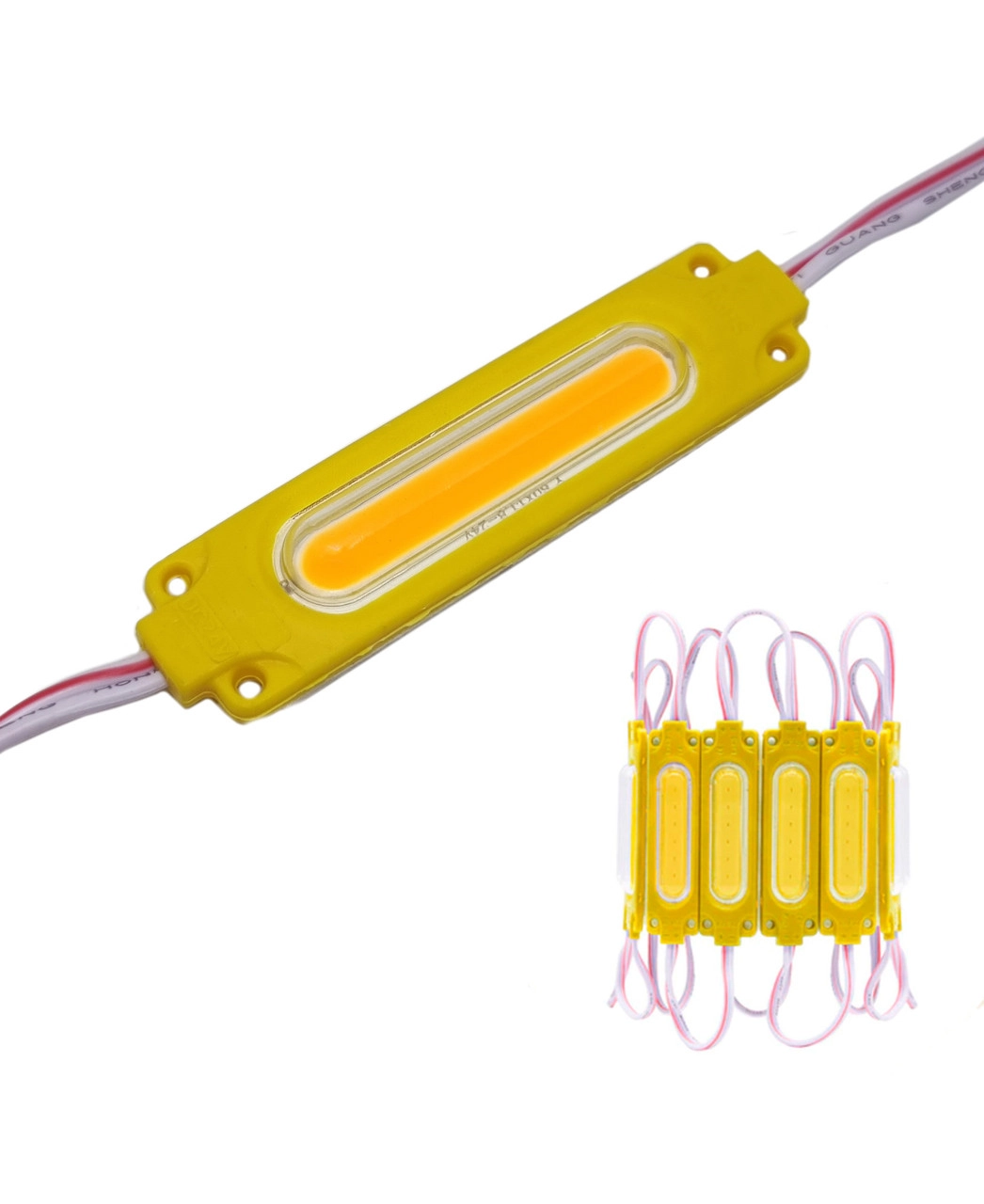 3882314246_svitlodiodnij-modul-cob Світлодіодний модуль COB 24V 70мм*20мм*3мм Жовтий з матовим розсіювачем - Зображення 1