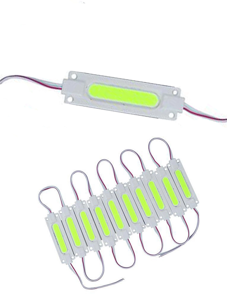 3884226966_svitlodiodnij-modul-cob Світлодіодний модуль COB 70мм*20мм×*3мм 12V Зелений - Зображення 1