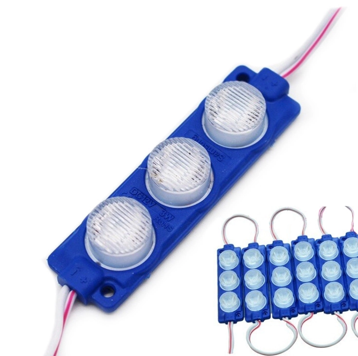 3884469969_svitlodiodnij-modul-12v Світлодіодний модуль 12V 3SMD 3030 Синій з розсіювачем - Зображення 1