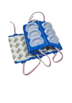 Світлодіодний модуль 3SMD 3030 з лінзами 12V Синій пластик - Зображення 4