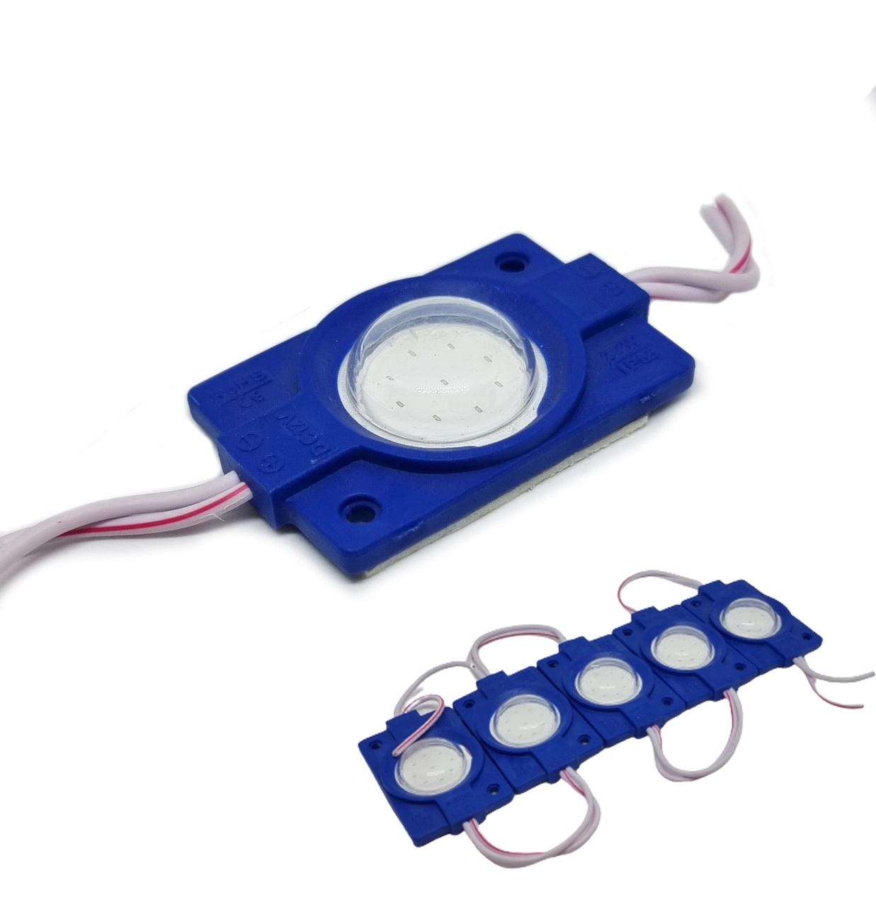 3884780779_svitlodiodnij-modul-cob Світлодіодний модуль Cob 12V 45х30мм Синій із розсіювачем - Зображення 1