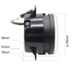 Світлодіодна балка протитуманна фара Led 3 лінзи кругла з ангельськими очима, поворотом і габаритом 90мм - Зображення 6