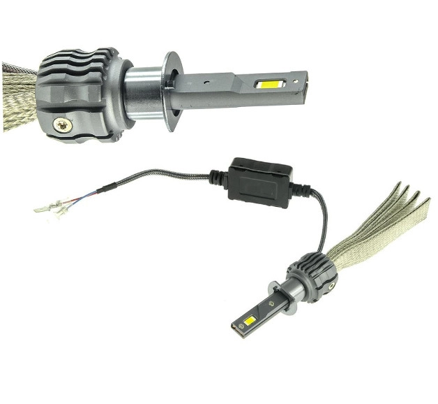 3890274310_avtomobilni-svitlodiodni-lampi Автомобільні світлодіодні лампи з цоколем H1 6500Lm 6000K з радіатором - Зображення 1