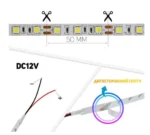 Світлодіодна стрічка OEM ST 60 SMD на метр 5050 12V Білий теплий 1 метр (відрізна) самоклеюча - Зображення 3