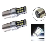Світлодіодна лампа з цоколем 1157 BAY15d P21/5W 15SMD 2835 12V з обманкою та драйвером Біла